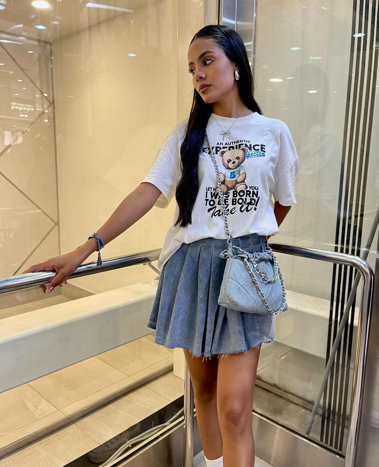 Gia mini denim glitter