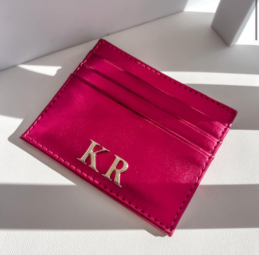 METALLIC PINK CARD HOLDER